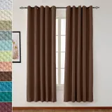 Grommet Jacquard Circle Bubble Wrinkle Window Blackout Curtain Drapery Bella