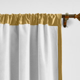 3 Inches Rod Pocket Soundproof Fuax Silk Window Curtain Panel with Blackout Lined LHZ