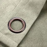 Antique Bronze Grommet Faux Linen Curtain Panel Olive