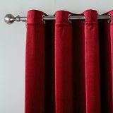 Nickel Grommet Velvet Curtain Drape Panel with Blackout Lined Birkin