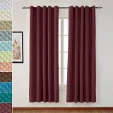 Grommet Jacquard Circle Bubble Wrinkle Window Blackout Curtain Drapery Bella
