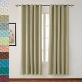 Grommet Jacquard Circle Bubble Wrinkle Window Blackout Curtain Drapery Bella