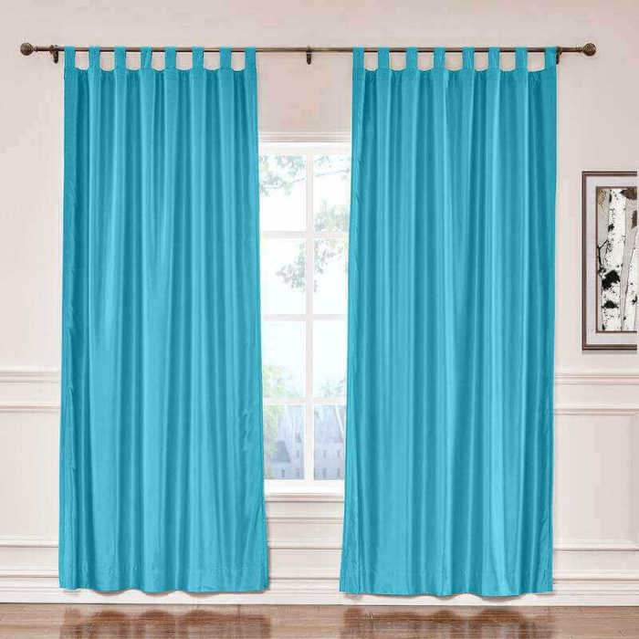 CUSTOM Lao Hang Zhou Lake Blue Polyester Cotton Thermal Insulated Curtain