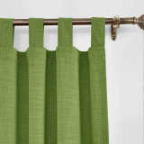 CUSTOM Liz Green Polyester Linen Window Curtain Drapery with Lined