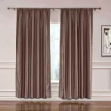 CUSTOM Lao Hang Zhou Brown Polyester Cotton Thermal Insulated Curtain