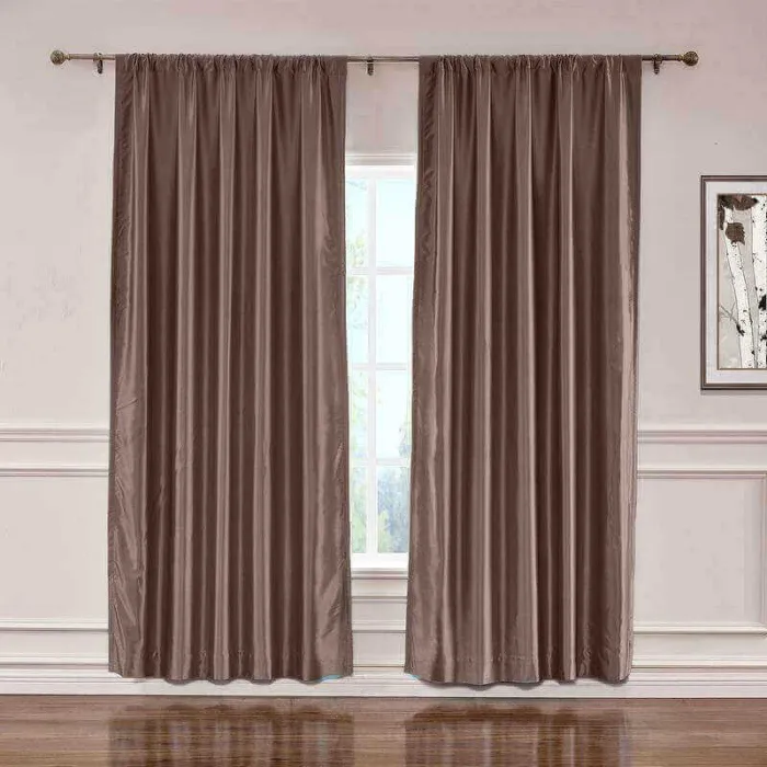 CUSTOM Lao Hang Zhou Brown Polyester Cotton Thermal Insulated Curtain