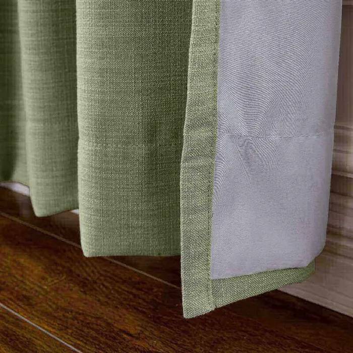 CUSTOM Liz Grey Polyester Linen Window Curtain Drapery with Lined