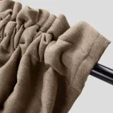 Rod Pocket Faux Linen Textured Curtain Drape Olive