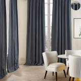 Cotton Linen Curtain Antique Bronze Grommet Lined Drapery MaSha