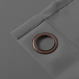 Set of 2 Antique Bronze Grommet Thermal Insulated Blackout Curtain Paz
