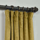 CUSTOM Birkin Fawn Velvet Curtain Drapery With Lining For Traverse Rod Pole or Track