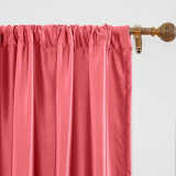 3 Inches Rod Pocket Soundproof Fuax Silk Window Curtain Panel with Blackout Lined LHZ