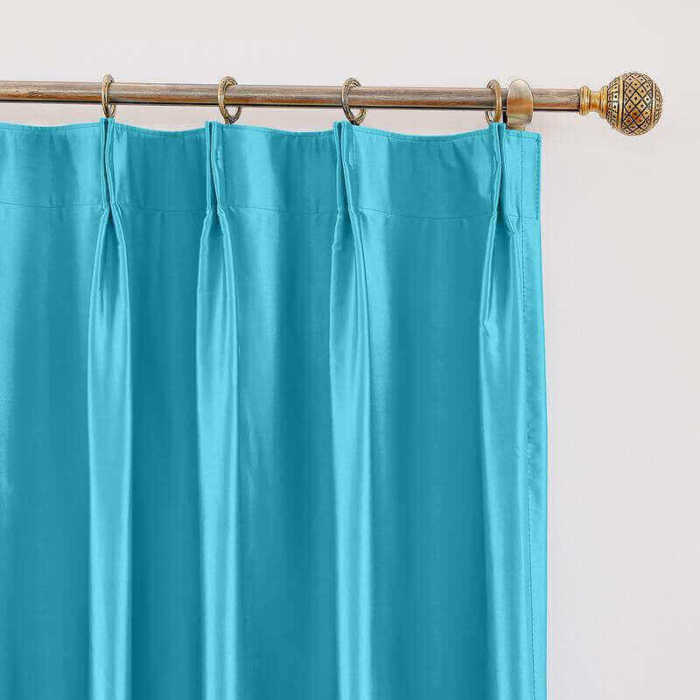 CUSTOM Lao Hang Zhou Lake Blue Polyester Cotton Thermal Insulated Curtain