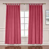 CUSTOM Liz Burgundy Red Polyester Linen Window Curtain Drapery with Lined