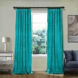 CUSTOM Birkin Turquiose Velvet Curtain Drapery With Lining For Traverse Rod Pole or Track