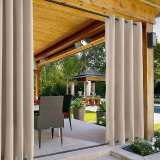 Outdoor Curtain with Top Bottom Aluminum Grommet Waterproof and Mildew Resistant Panel Drapery ROSE