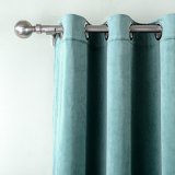 Nickel Grommet Velvet Curtain Drape Panel with Blackout Lined Birkin