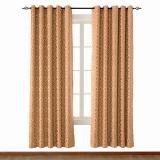 Antique Bronze Grommet Rhomboid Jacquard Curtain Dust-proof Two-Toned Damask Diamond with Blackout Lined NINA