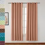 Grommet Jacquard Circle Bubble Wrinkle Window Blackout Curtain Drapery Bella
