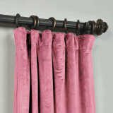 CUSTOM Birkin Rose Velvet Curtain Drapery With Lining For Traverse Rod Pole or Track