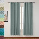 Grommet Jacquard Circle Bubble Wrinkle Window Blackout Curtain Drapery Bella
