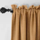 Rod Pocket Faux Linen Textured Curtain Drape Olive