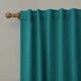 Set of 2 Back Tab or Rod Pocket Thermal Insulated Blackout Curtain Paz