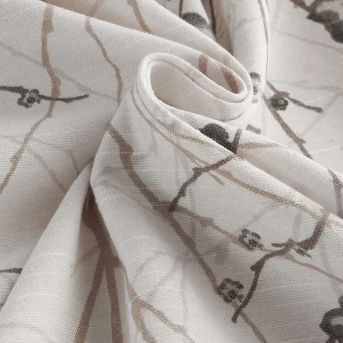Nickel Grommet Plum Blossom Polyester Blackout Lined Curtain Drape Sofitel