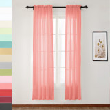 Indoor Outdoor Sheer Curtain Rod Pocket with 1 Inch Flange Wide Opulent Voile Drape SCANDINA