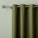 Set of 2 Antique Bronze Grommet Thermal Insulated Blackout Curtain Paz