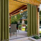 Outdoor Curtain with Top Bottom Aluminum Grommet Waterproof and Mildew Resistant Panel Drapery ROSE