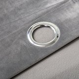 Nickel Grommet Velvet Curtain Drape Panel with Blackout Lined Birkin