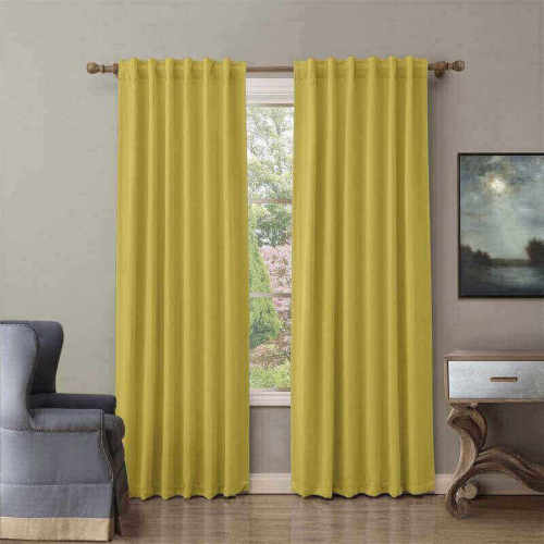 CUSTOM EDOARDO Yellow Indoor Blackout Curtain