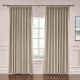 CUSTOM Liz Grey Beige Polyester Linen Window Curtain Drapery with Lined