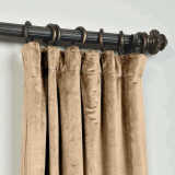 CUSTOM Birkin Kakhi Velvet Curtain Drapery With Lining For Traverse Rod Pole or Track