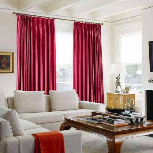 【Custom】Lao Hang Zhou Heavyweight Polyester Cotton Silk Blend Solid Curtain Drape Panel with White Blackout Lined