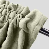 Rod Pocket Faux Linen Textured Curtain Drape Olive