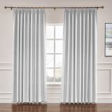 CUSTOM Liz Beige White Polyester Linen Window Curtain Drapery with Lined