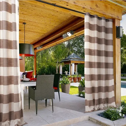 Plaid Gingham Check Outdoor Curtain JONES