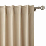 Abstract Print Polyester Linen Curtain Drapery with Privacy Blackout Thermal Lining CINDY