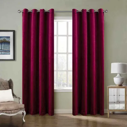 CUSTOM Birkin Burgundy Red Velvet Curtain Drapery With Lining For Traverse Rod Pole or Track
