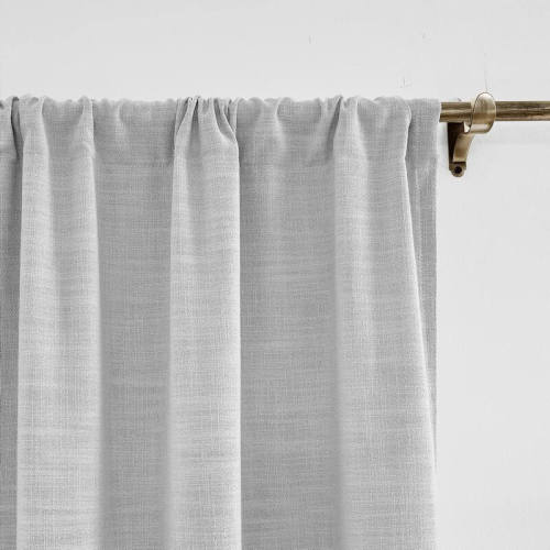 【Custom】Liz Polyester Linen Window Curtain Drapery Panel with White Thermal Lined, 37 Colors