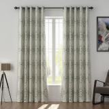 Abstract Print Polyester Linen Curtain Drapery with Privacy Blackout Thermal Lining CINDY