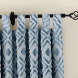 Tab Top Rhomboid Jacquard Dust Proof Curtain Two-Toned Damask Diamond with Blackout Lined NINA