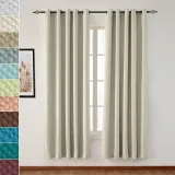 Grommet Jacquard Circle Bubble Wrinkle Window Blackout Curtain Drapery Bella