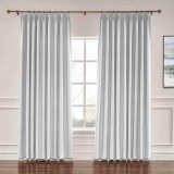 Pinch Pleated Faux Linen Window Curtain with Blackout Lined LIZ
