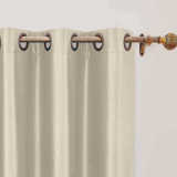 CUSTOM Lao Hang Zhou Beige Polyester Cotton Thermal Insulated Curtain
