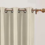 CUSTOM Lao Hang Zhou Beige Polyester Cotton Thermal Insulated Curtain