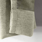 Antique Bronze Grommet Faux Linen Curtain Panel Olive