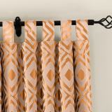 Tab Top Rhomboid Jacquard Dust Proof Curtain Two-Toned Damask Diamond with Blackout Lined NINA